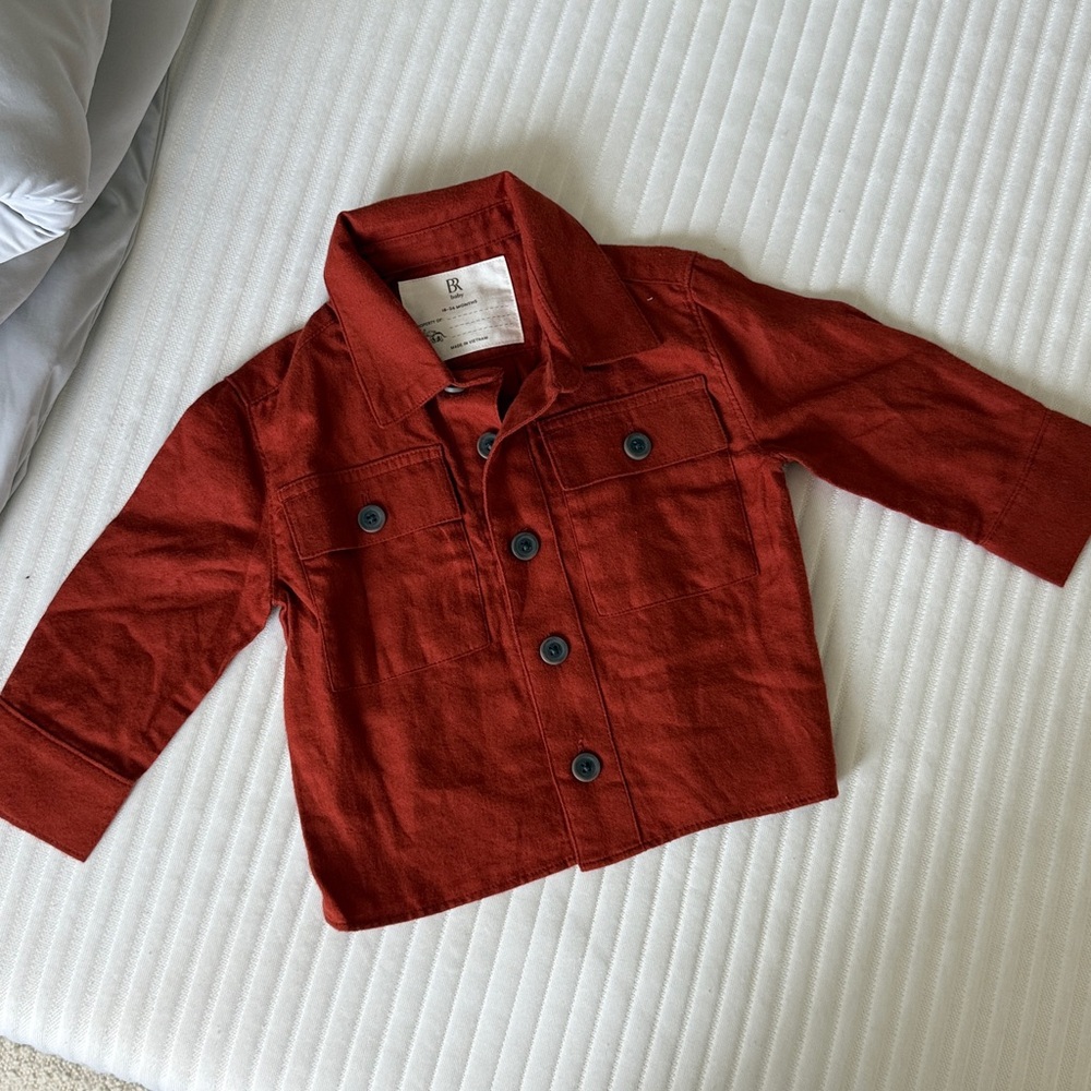 Banana Republic baby Red Button-Up Shirt Rusty Orange Brown 18-24 months NEW